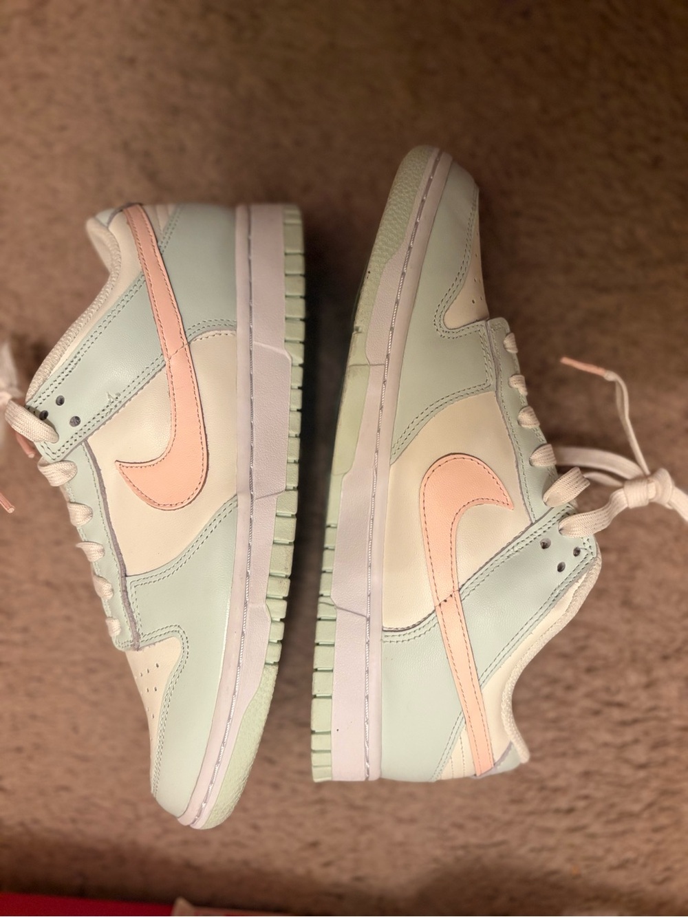 Nike Low-Top Sneakers in Mint Green and Peach (worn once) - Picture 2 of 4